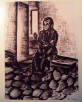 Αντώνης Καραγιάννης: Η μάνα του κρατούμενου, χαρακτικό